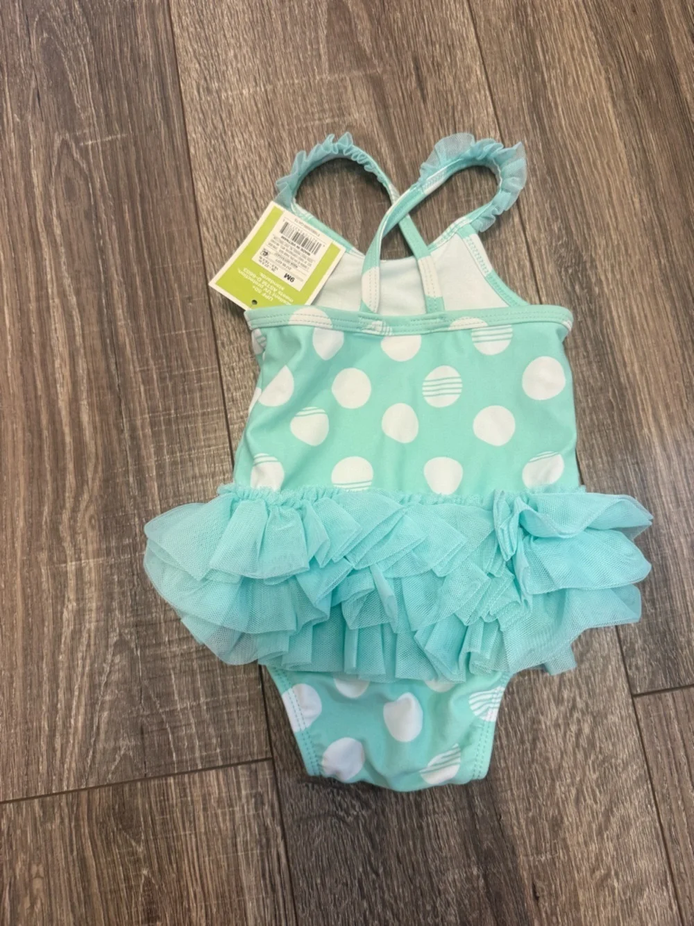 Circo Baby Teal Polka Dot Tutu Bathing Swim Suit Size 9 Months